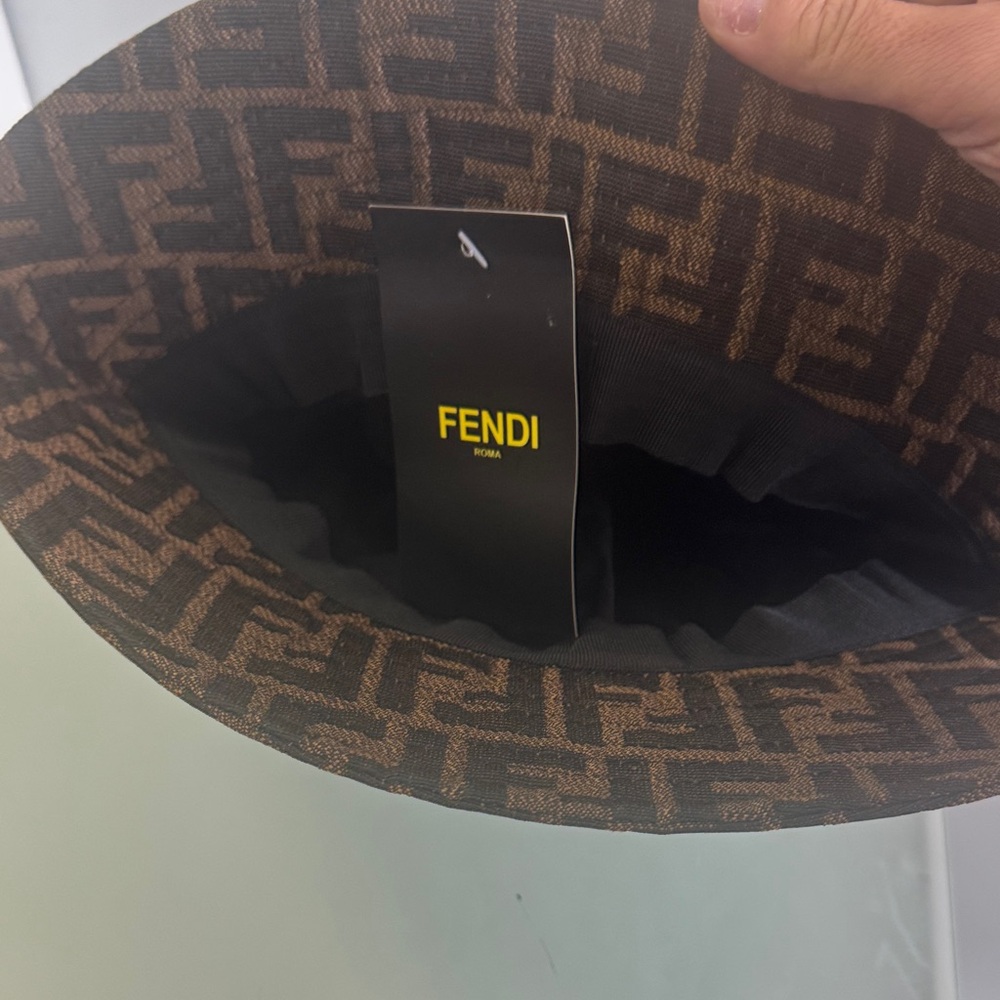 Fendi Brown Logo Pattern Hat